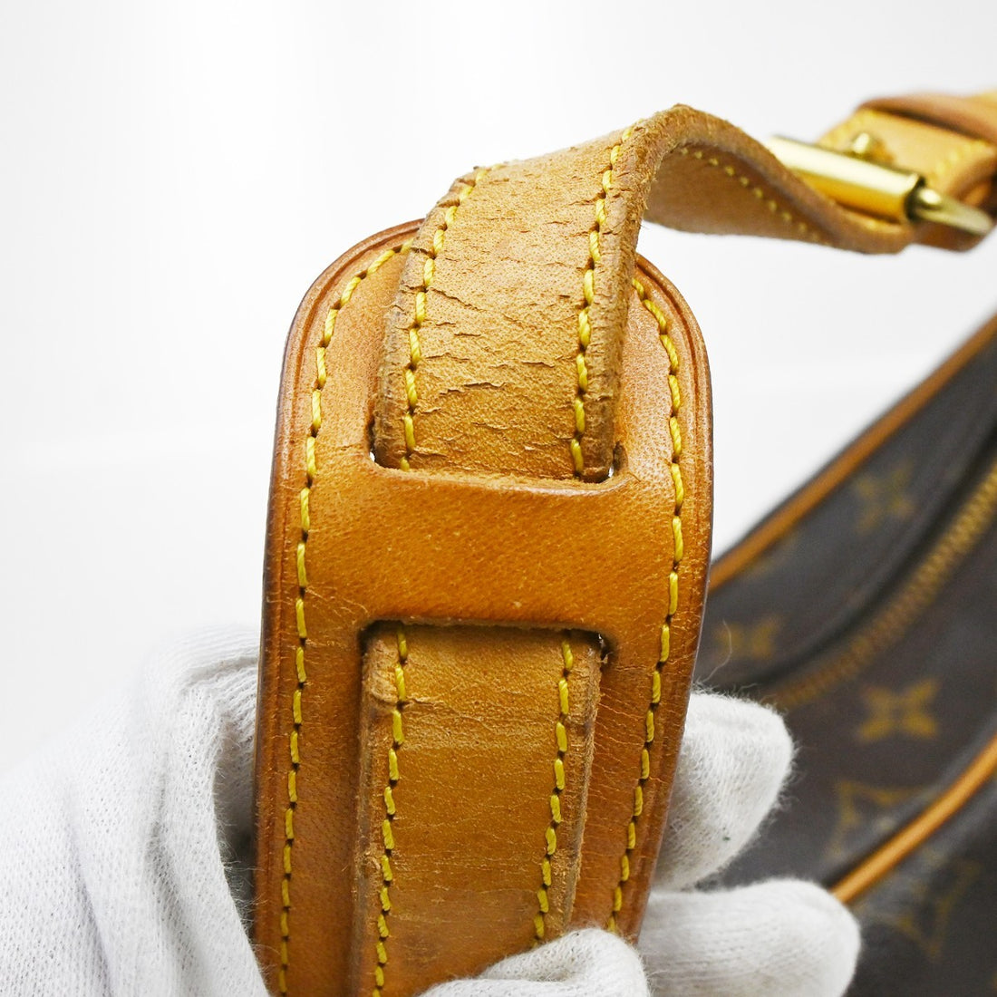 Borsa Louis Vuitton Boulogne 35 Vintage in Pelle Marrone