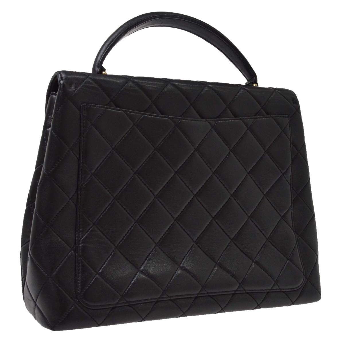 Chanel Black Lambskin Top Handle Handbag