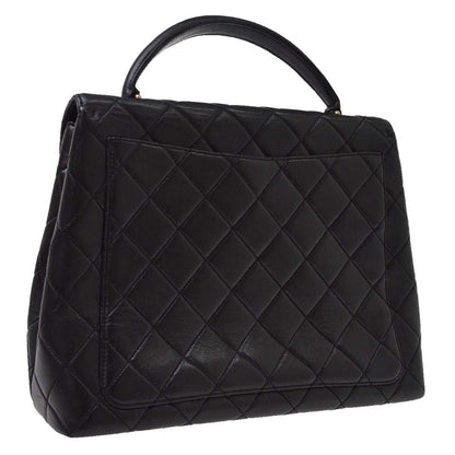 Chanel Black Lambskin Top Handle Handbag