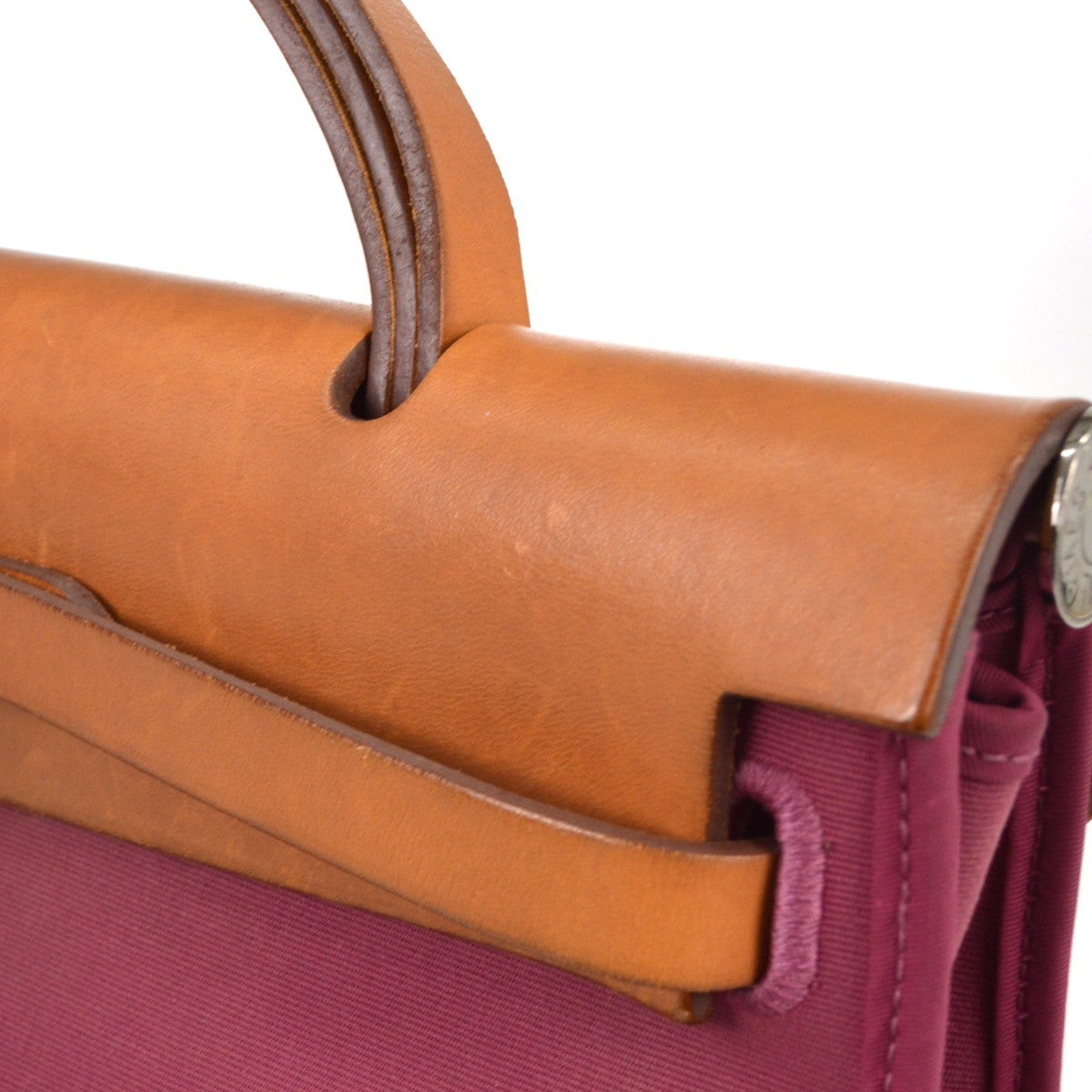 Hermes Rubis Canvas Natural Calfskin Herbag Zip PM