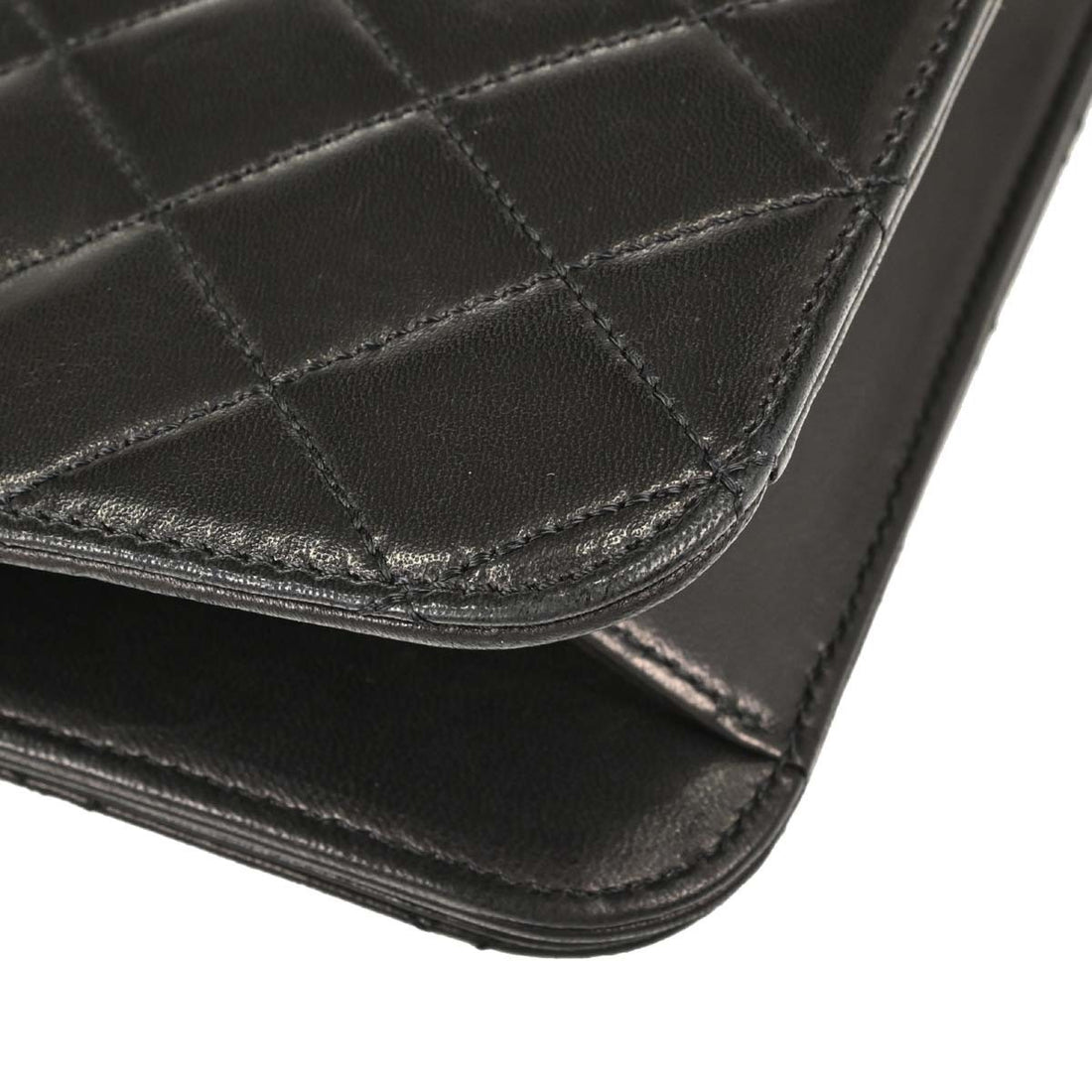 Borsa Chanel Pushlock Full Flap Vintage in Pelle di Agnello Nera