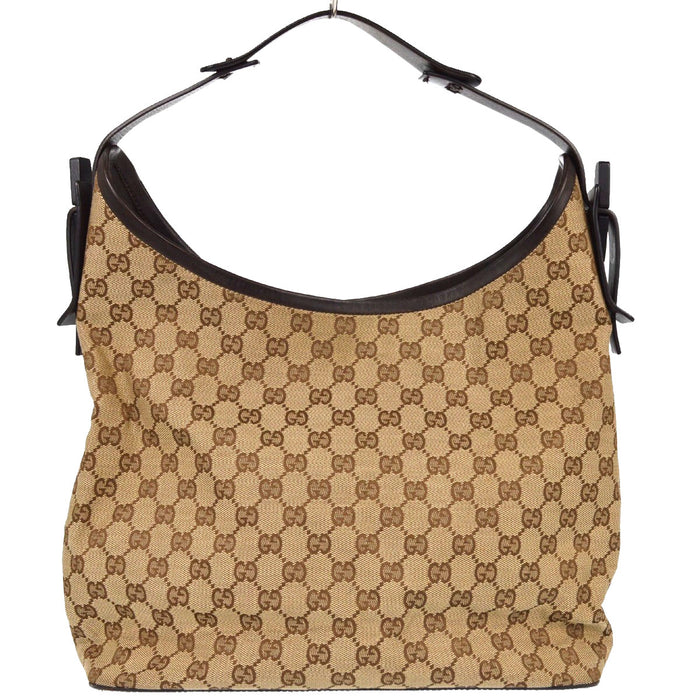 Borsa Gucci GG Vintage a Spalla in Tela e Pelle Beige