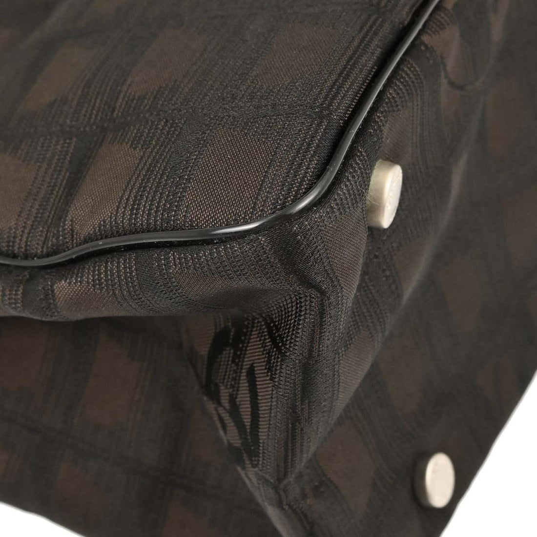 Borsa Chanel Travel Line Tote Vintage in Nylon Jacquard Marrone