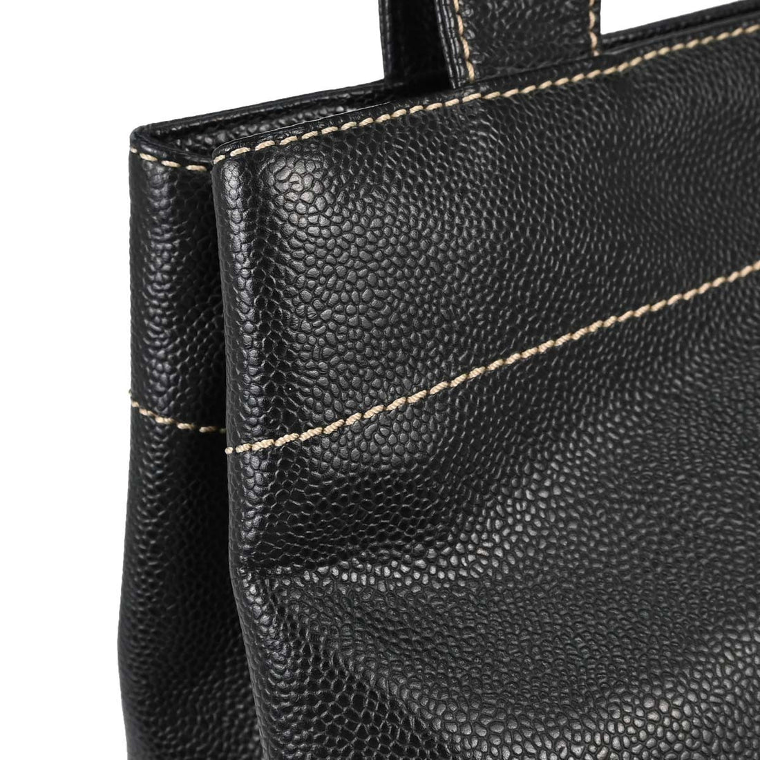 Borsa Chanel Tote 2way Vintage in Pelle di Vitello Nera