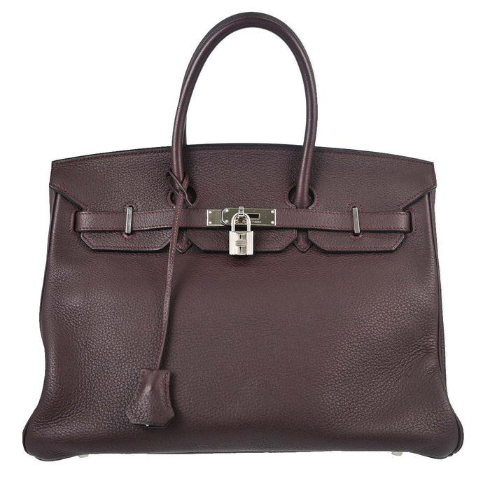 Borsa Hermès Bordeaux Togo Birkin 35 Handbag Vintage in Pelle Togo Bordeaux