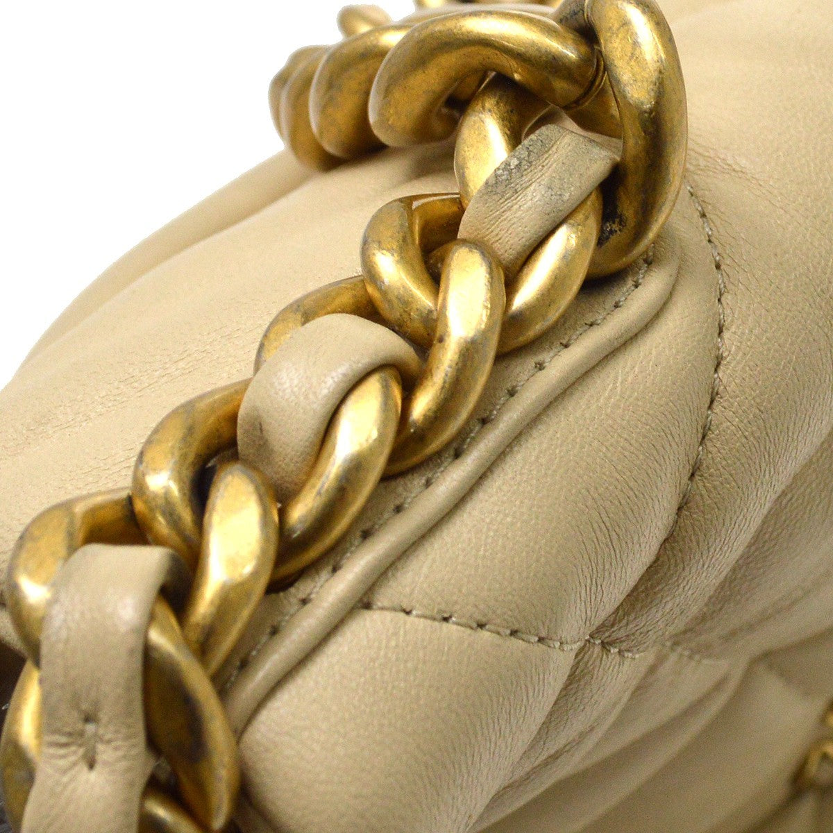 Chanel Beige Lambskin Dix-neuf 19 Large 2way Handbag