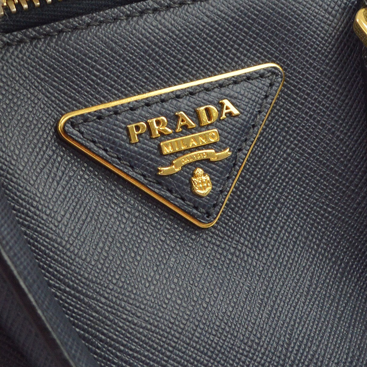 Prada Navy Leather Promenade Shoulder Handbag