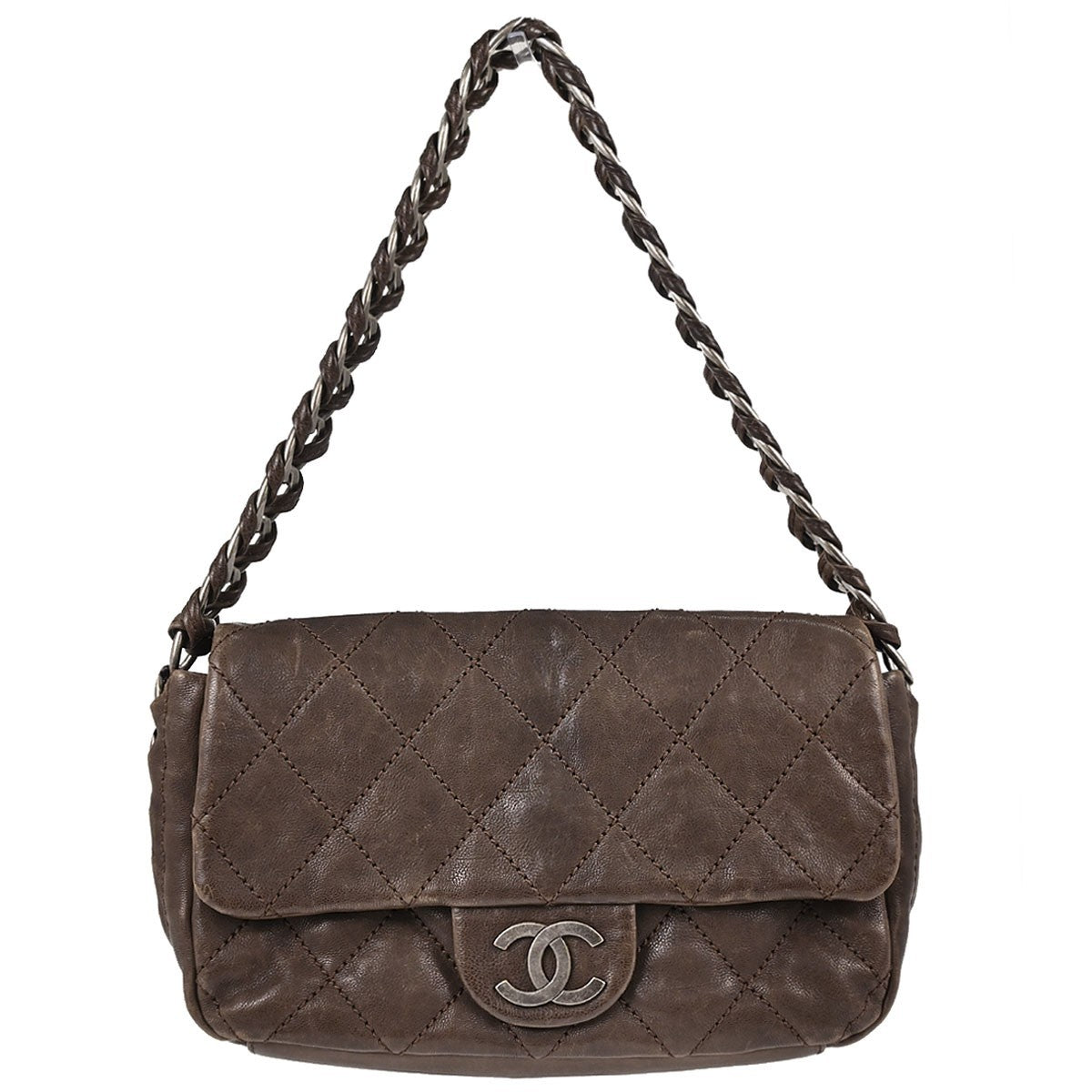 Chanel Brown Calfskin Modern Chain Handbag