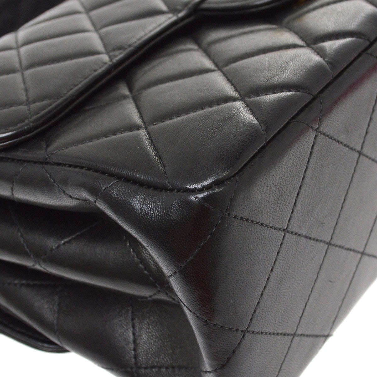 Chanel Black Lambskin Double Sided Classic Flap Handbag