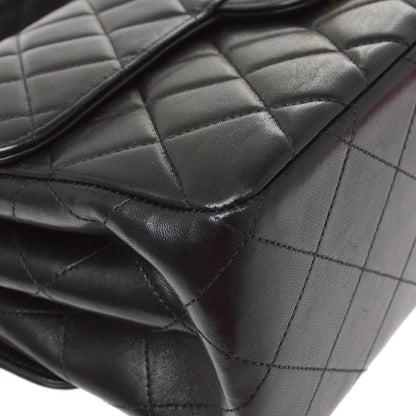 Chanel Black Lambskin Double Sided Classic Flap Handbag