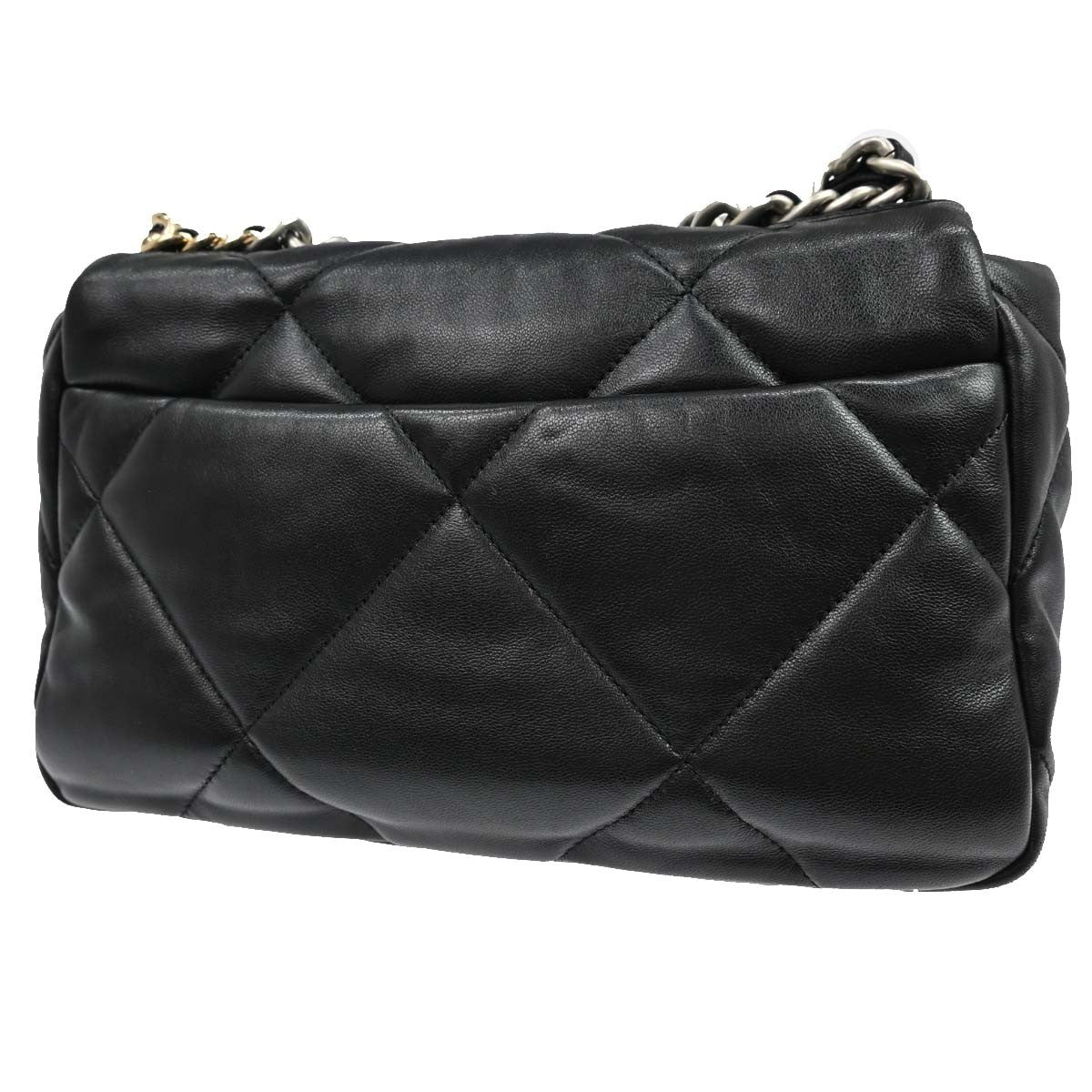 Borsa Chanel Dix-neuf 19 2Way Flap Vintage in Pelle di Agnello Nera