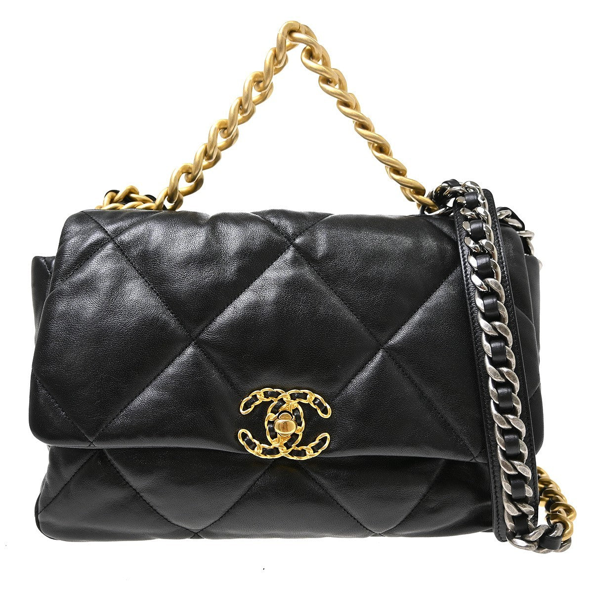 Chanel Black Lambskin 19 Large 2way Handbag
