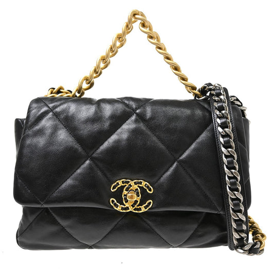 Chanel Black Lambskin 19 Large 2way Handbag