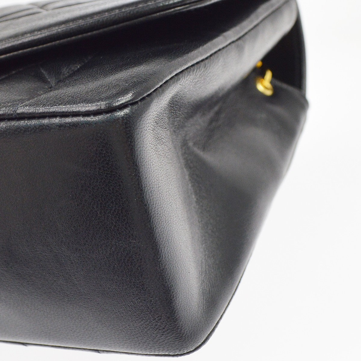 Chanel Black Lambskin Small Diana CC Single Chain Shoulder Bag