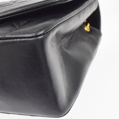 Chanel Black Lambskin Small Diana CC Single Chain Shoulder Bag