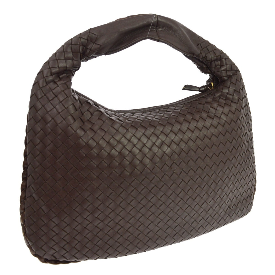 Borsa Bottega Veneta Brown Lambskin Intrecciato Hobo Handbag Vintage in Pelle Intrecciato Marrone