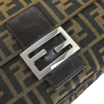 Fendi Brown Canvas Zucca Mamma Baguette Handbag