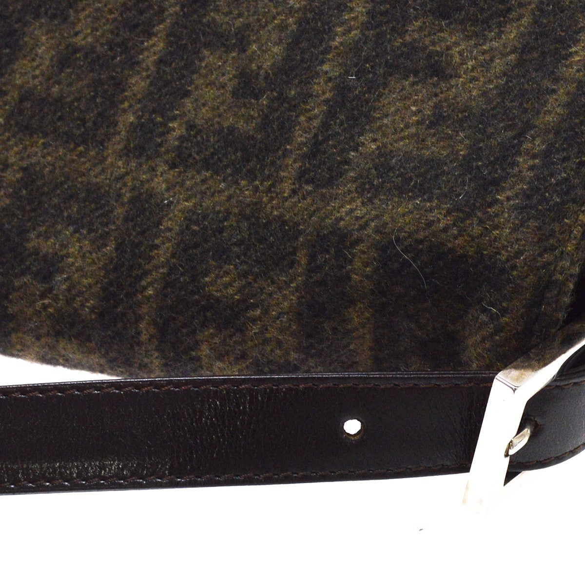 Fendi Brown Wool Mamma Baguette Handbag