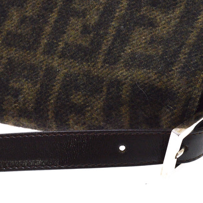 Fendi Brown Wool Mamma Baguette Handbag
