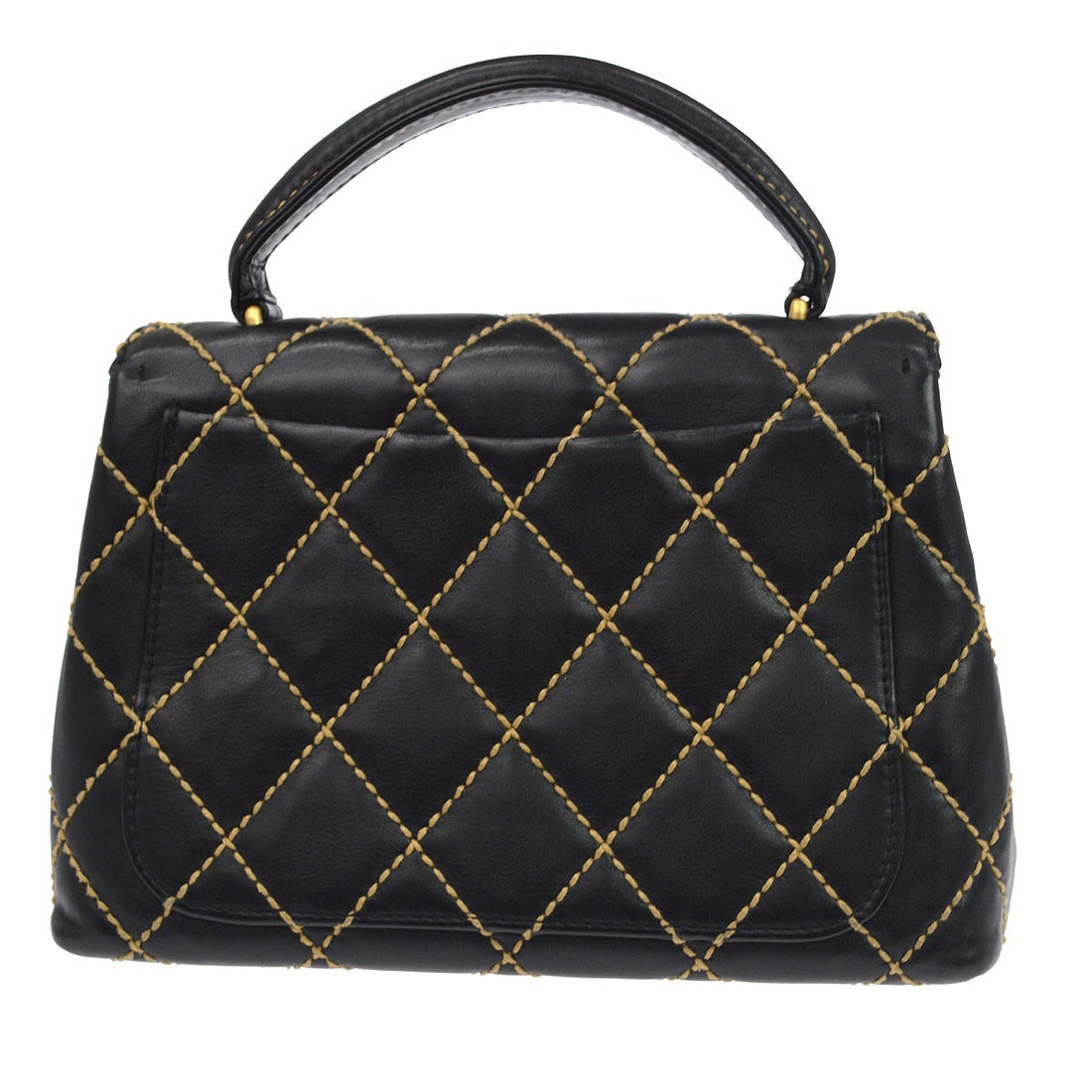 Borsa Chanel Wild Stitch Vintage in Pelle di Vitello Nera