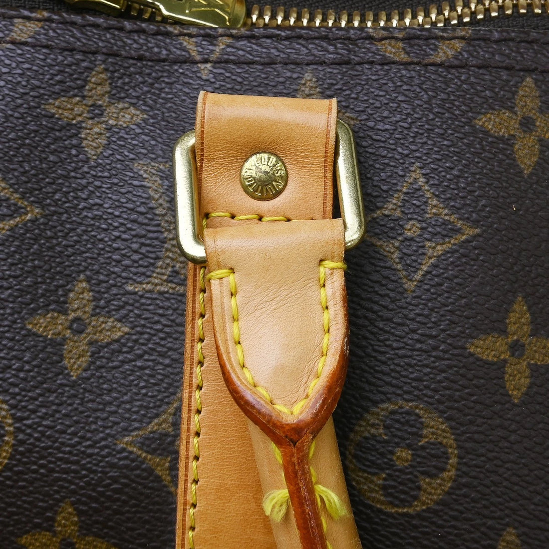 Borsa Louis Vuitton Keepall 55 Travel Handbag Vintage in Monogram Canvas, Leather Marrone
