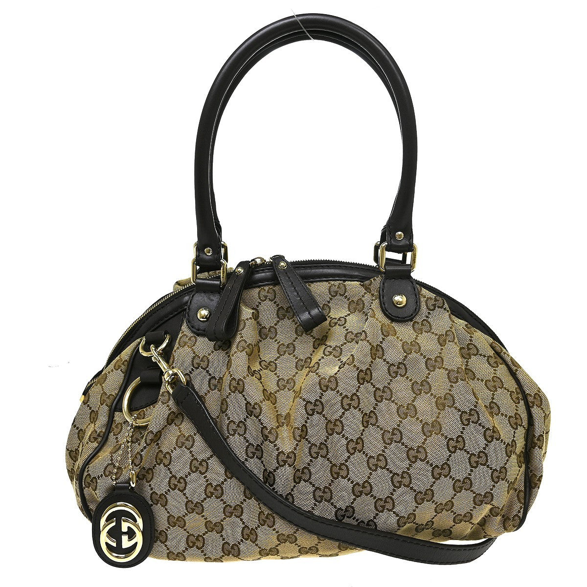 Gucci Beige Canvas GG Tote 2way Handbag Vintage