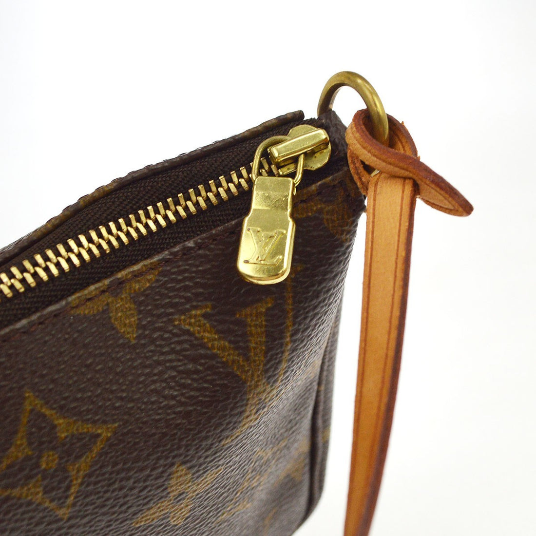 Borsa Louis Vuitton Pochette Accessoires Vintage in Tela Monogram e Pelle Marrone