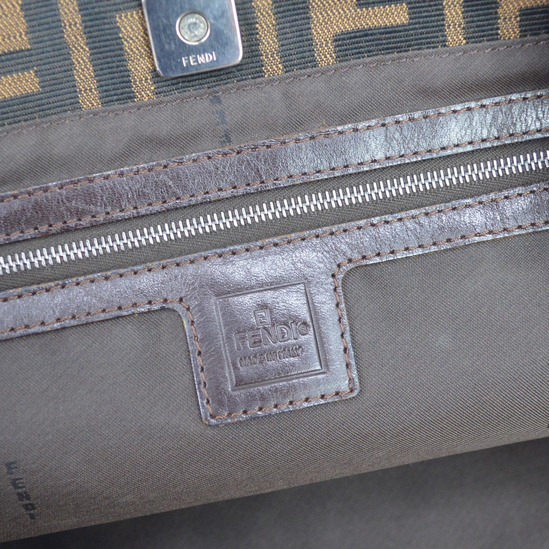 Fendi Zucca Tote Vintage Bag in Brown Canvas