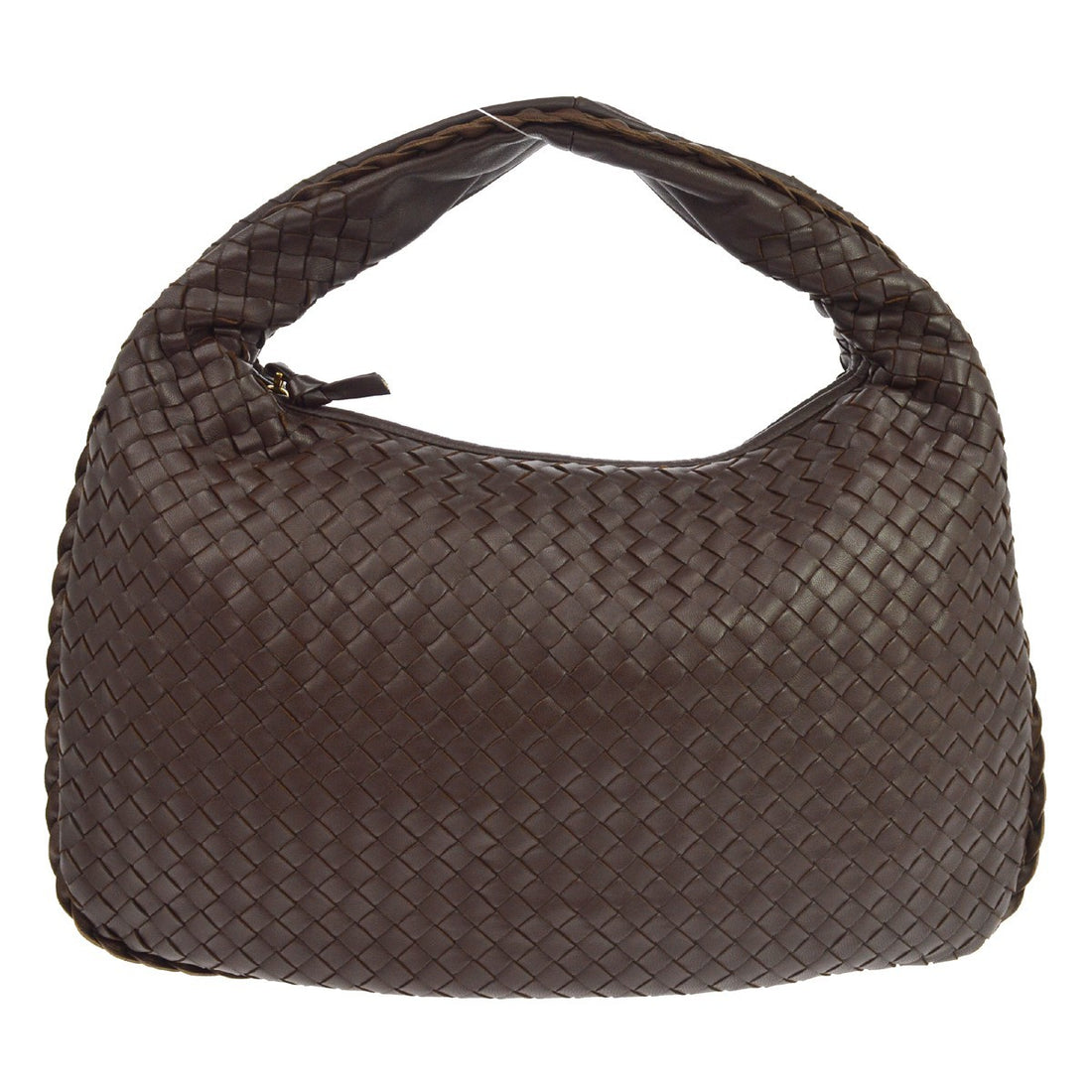 Borsa Bottega Veneta Brown Lambskin Intrecciato Hobo Handbag Vintage in Pelle Intrecciato Marrone