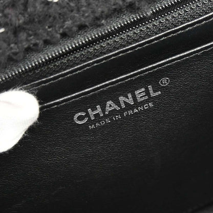 Chanel Black Tweed Elementary Chic Flap Shoulder Bag Vintage