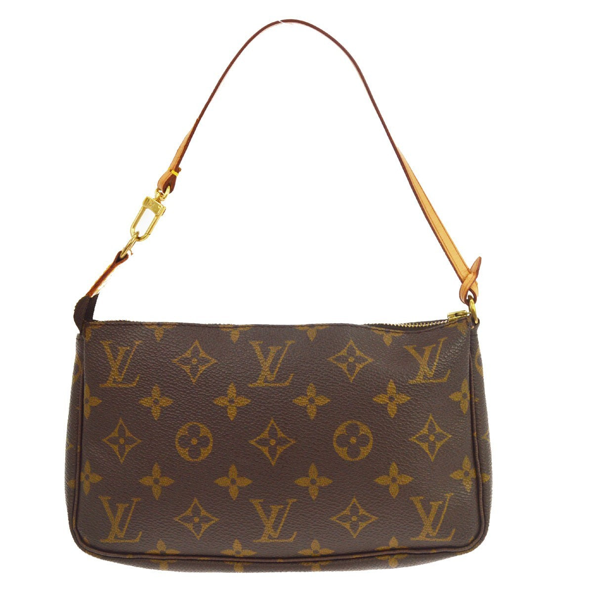 Borsa Louis Vuitton Pochette Accessoires Vintage in Tela Monogram e Pelle Marrone