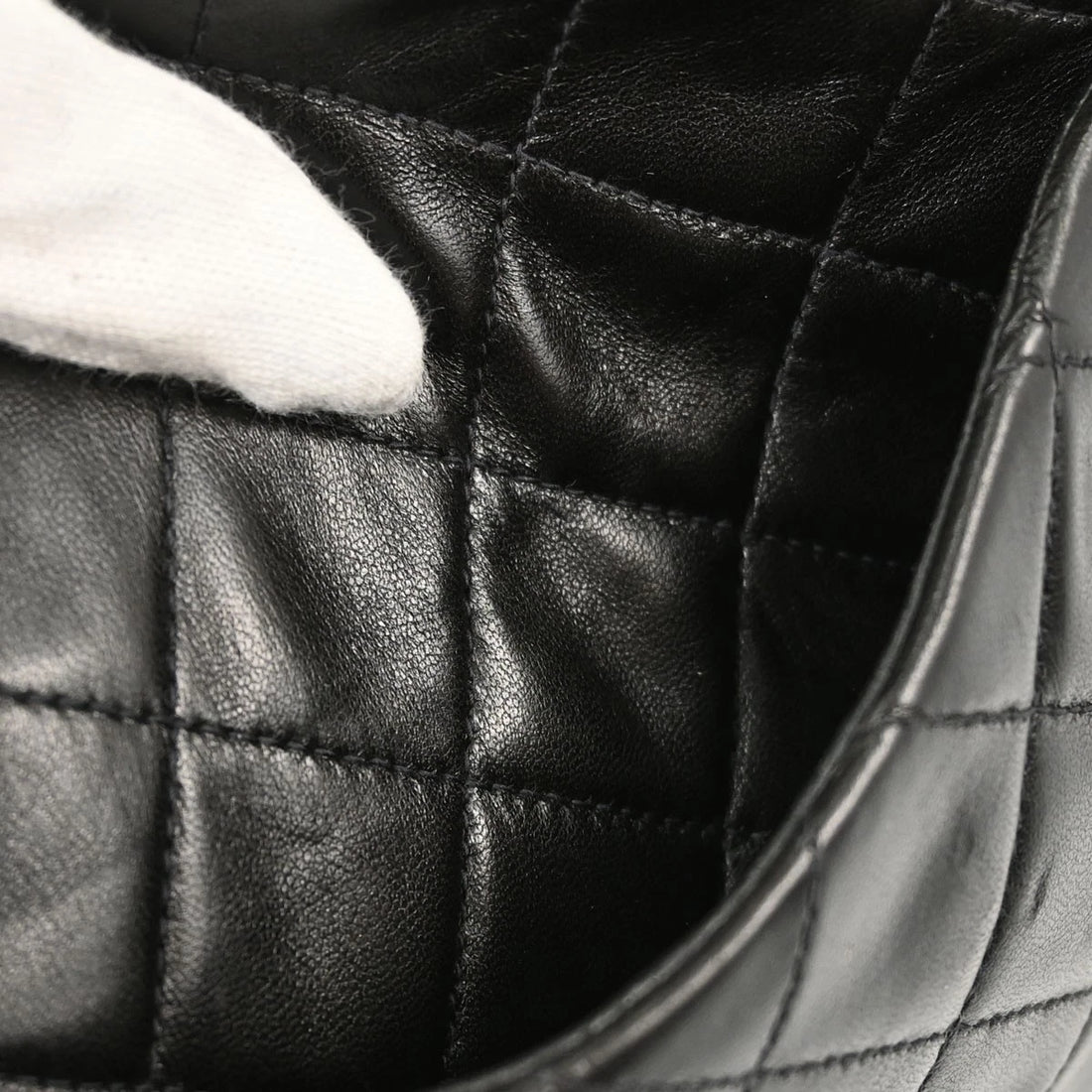 Borsa Chanel Single Flap Vintage in Pelle di Agnello Nera