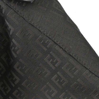 Fendi Black Canvas Zucchino Mamma Baguette Handbag