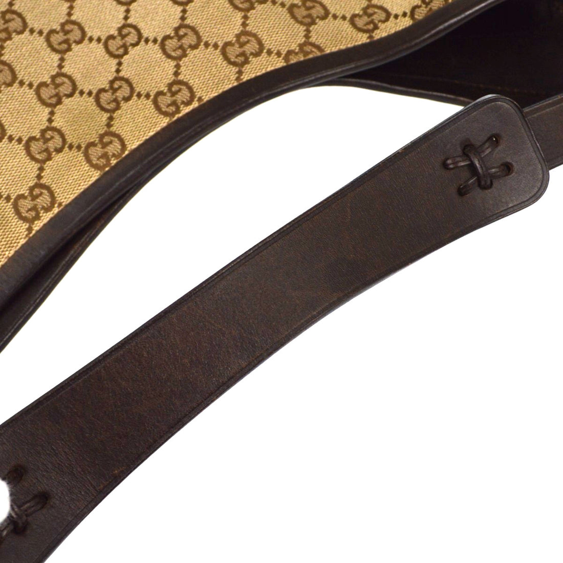 Borsa Gucci GG Vintage a Spalla in Tela e Pelle Beige