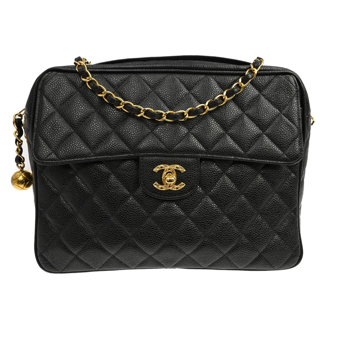 Chanel Black Caviar Skin Shoulder Bag