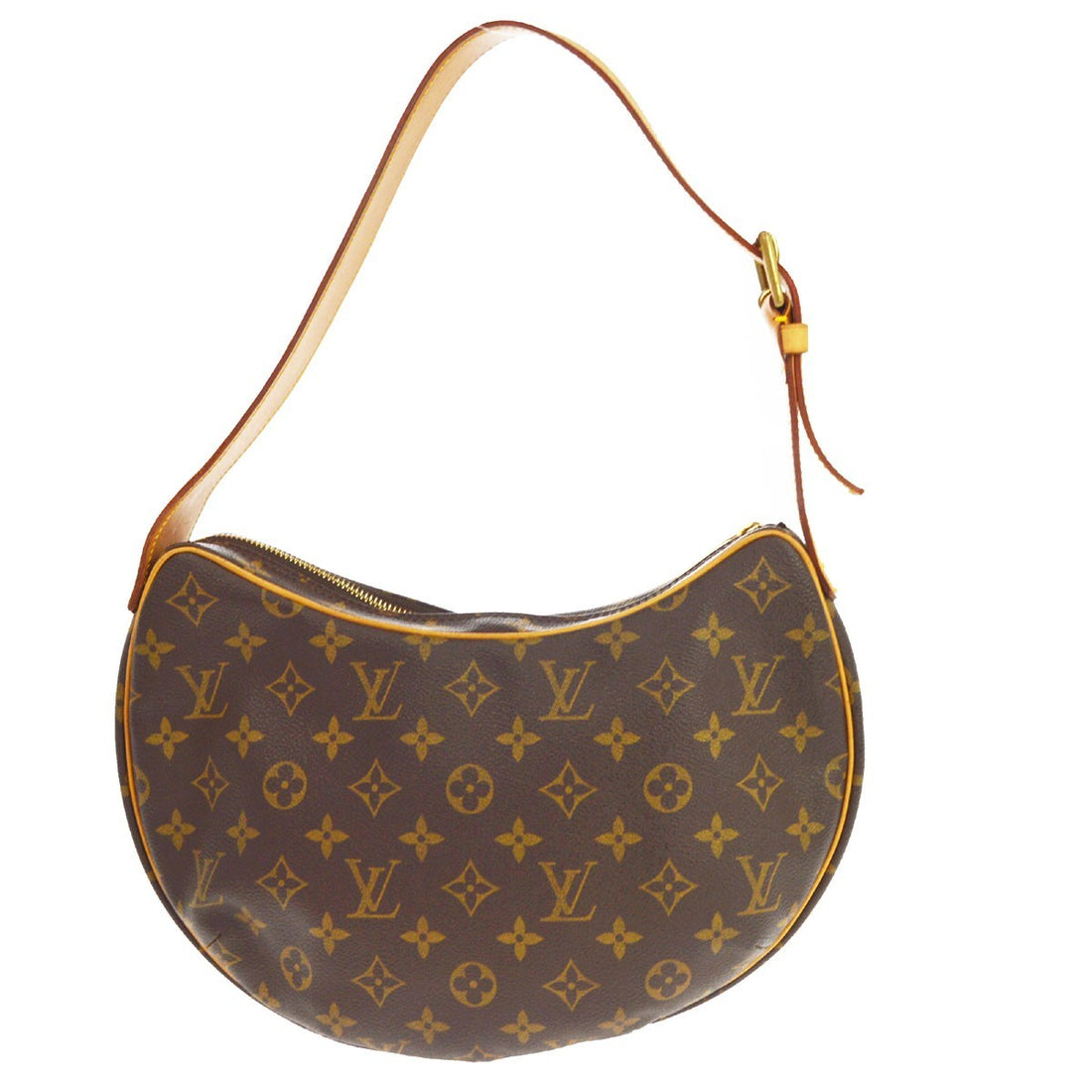 Borsa Louis Vuitton Croissant MM Vintage in Tela Monogram e Pelle Marrone