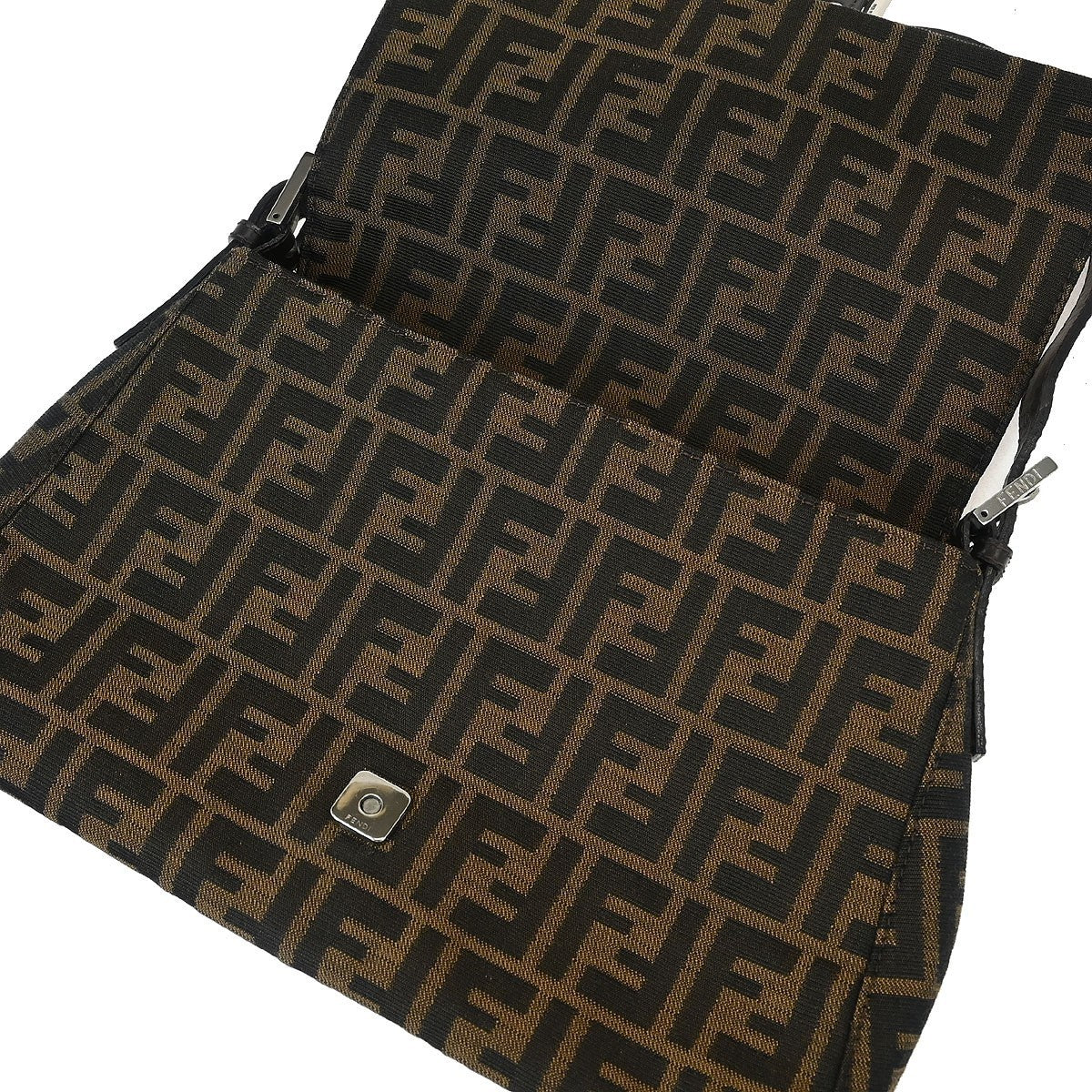 Fendi Brown Canvas Zucca Mamma Baguette Handbag