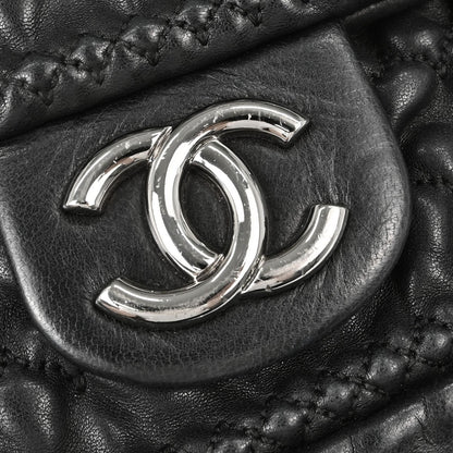 Chanel Black Lambskin Ruffled Handbag Vintage