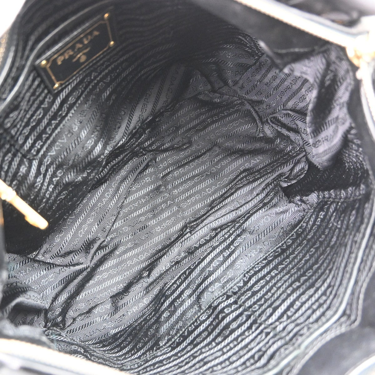 Prada Black Nylon Gathered Tote Handbag Vintage