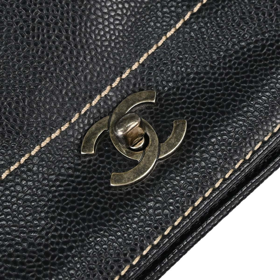 Borsa Chanel Tote 2way Vintage in Pelle di Vitello Nera