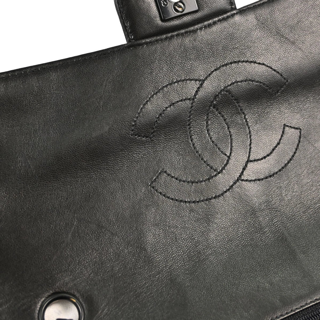 Borsa Chanel Single Flap Vintage in Pelle di Agnello Nera