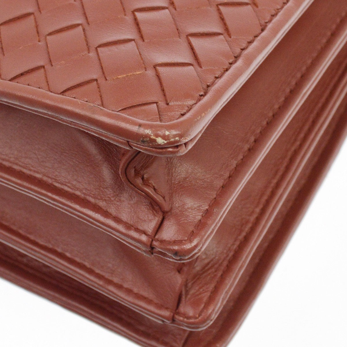 Bottega Veneta Intrecciato Briefcase Vintage in Pelle Argilla