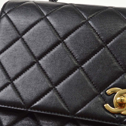 Chanel Black Lambskin Top Handle Handbag