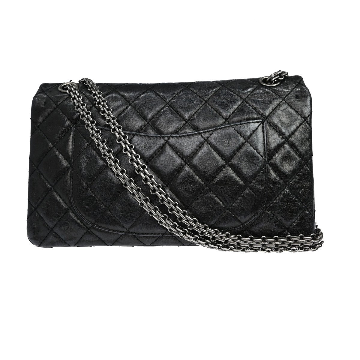 Chanel 2.55 Reissue Flap Black Aged Calfskin Shoulder Bag Vintage