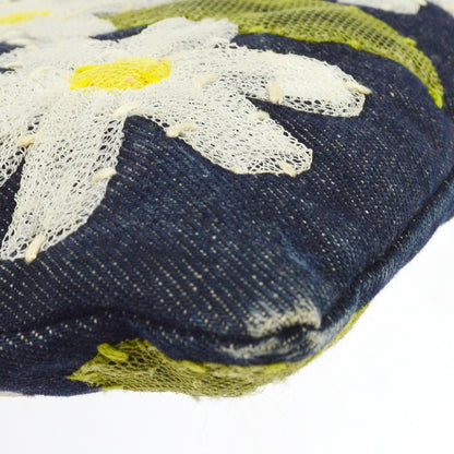 Fendi Daisy Flower Tote Vintage in Denim Blu Navy