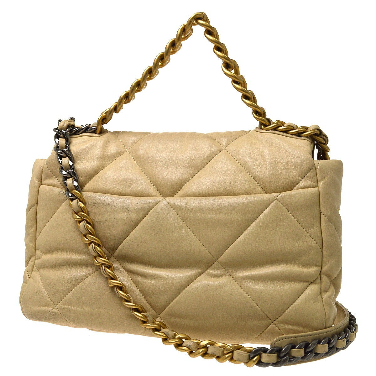 Chanel Beige Lambskin Dix-neuf 19 Large 2way Handbag