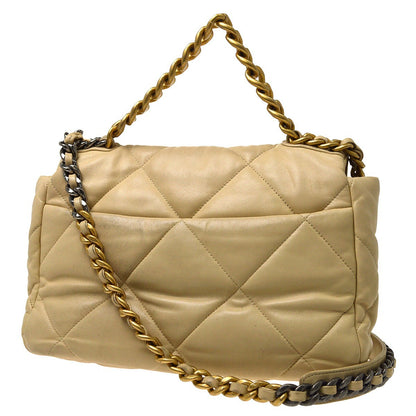 Chanel Beige Lambskin Dix-neuf 19 Large 2way Handbag