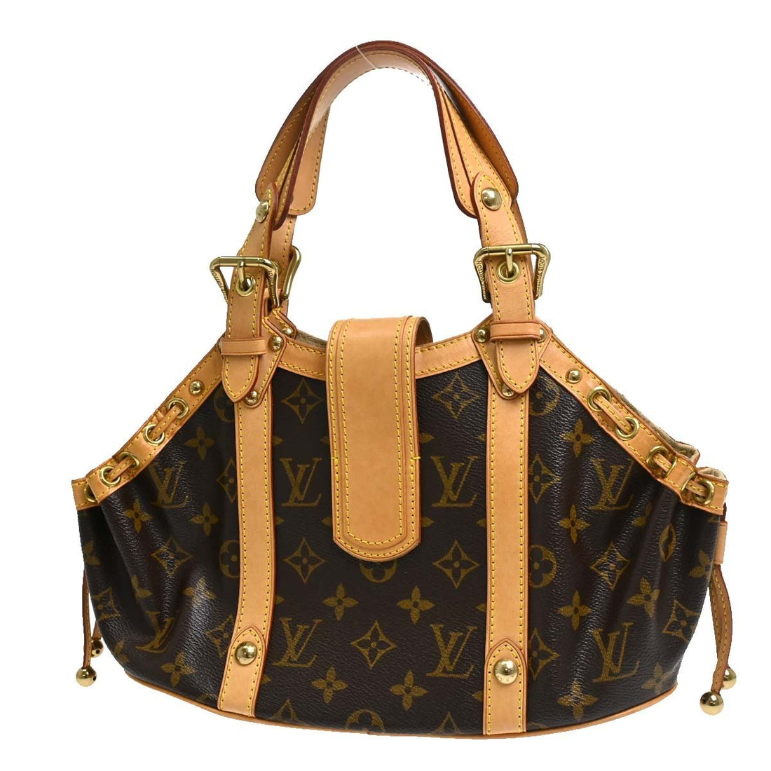 Borsa Louis Vuitton Monogram Theda PM Handbag Vintage in Monogram Canvas, Pelle Marrone