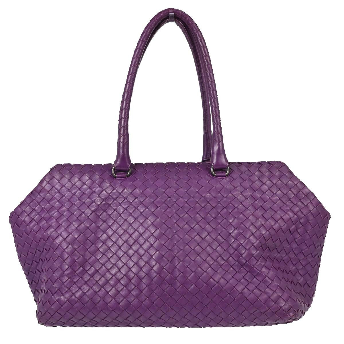 Borsa Bottega Veneta Cesta Intrecciato Vintage in Pelle Viola