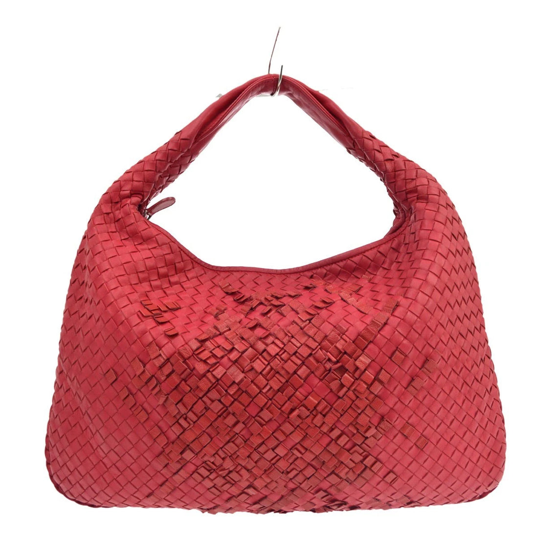 Borsa Bottega Veneta Intrecciato Plisse Hobo Handbag Vintage in Pelle Rosso